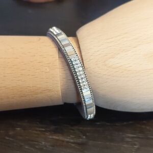 Gray Faux Leather Bracelet